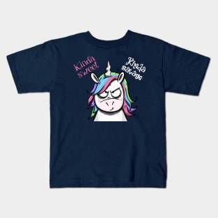 Kinda Sweet, Kinda Savage Unicorn Kids T-Shirt